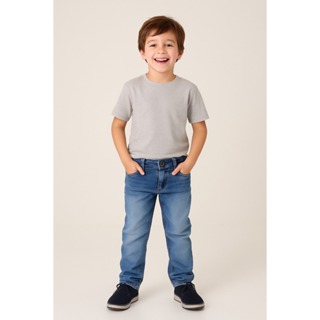 Calça Jeans ,Premium com Lycra, todas ajustáveis, vestem do 2 ao 16 anos! em Oferta na Shopee