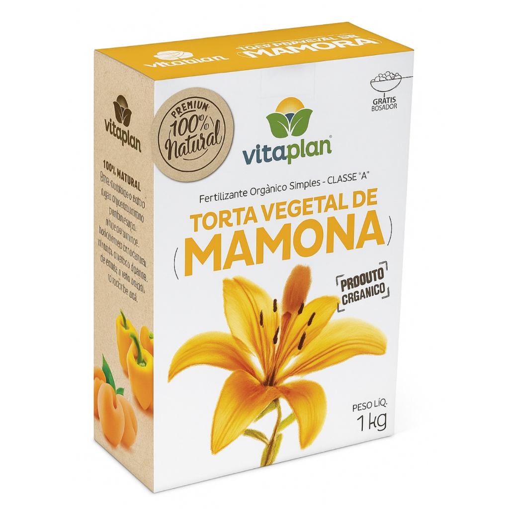 Fertilizante Torta de Mamona 1kg Orgânico Vitaplan