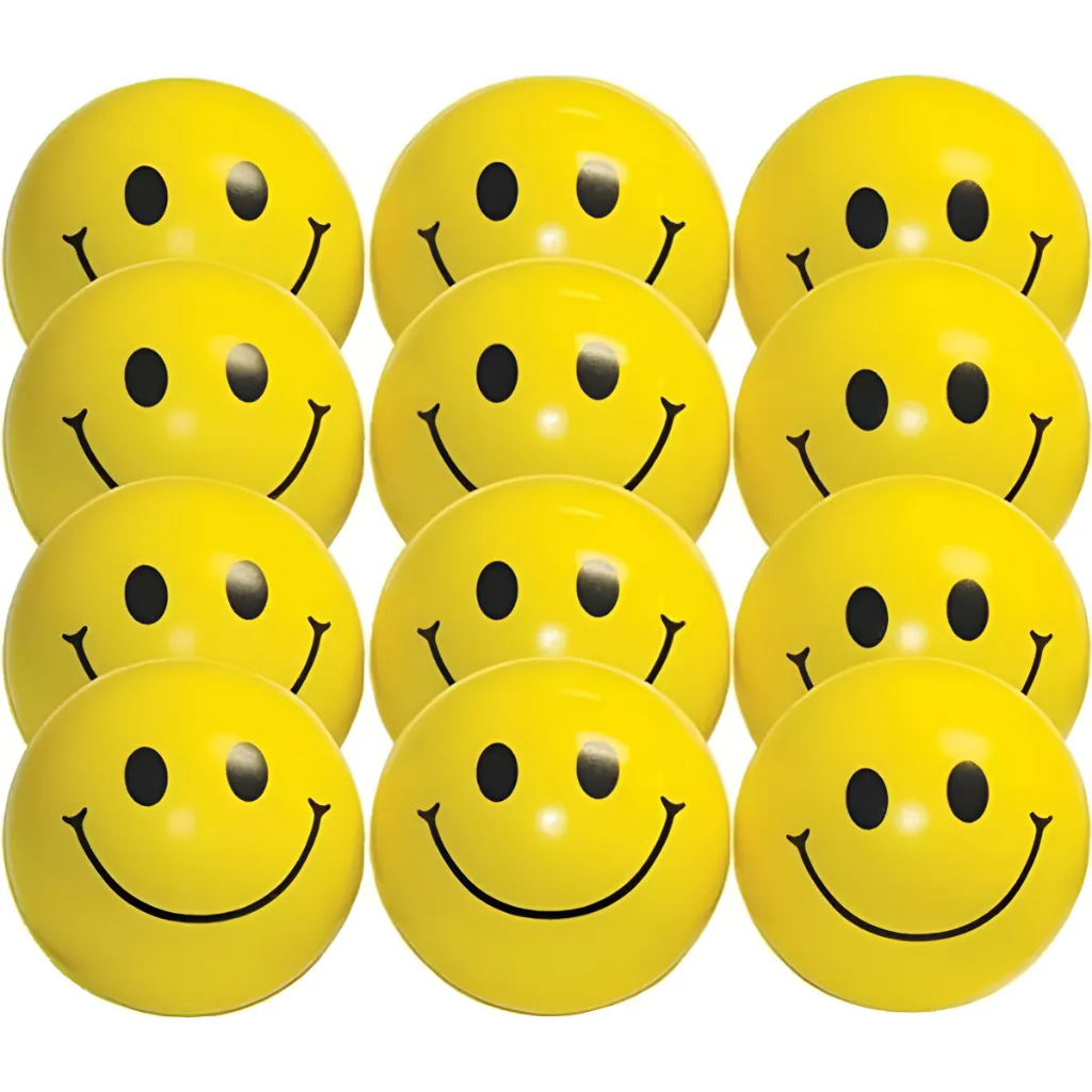 Kit Com 12 Bola Macia Fisioterapia Anti Stress Massagem Bola/Smile/Mapa Mundial Globo/Futebol em Oferta na Shopee