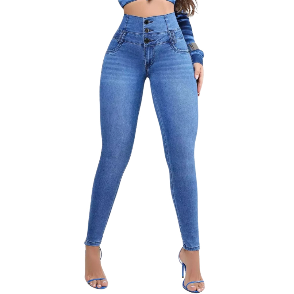 Calça Jeans Feminina Skinny Cintura Alta Pit Bull jeans Com Bojo Removível Conforto e Estilo.