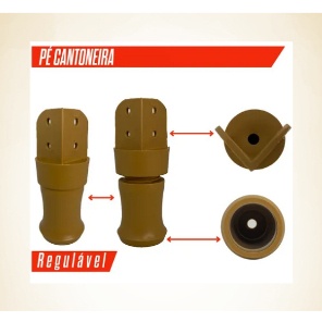 Pés roupeiro com regulador  para guarda roupa, armario  kit 4/8/12 un  cor Cinamomo. em Oferta na Shopee