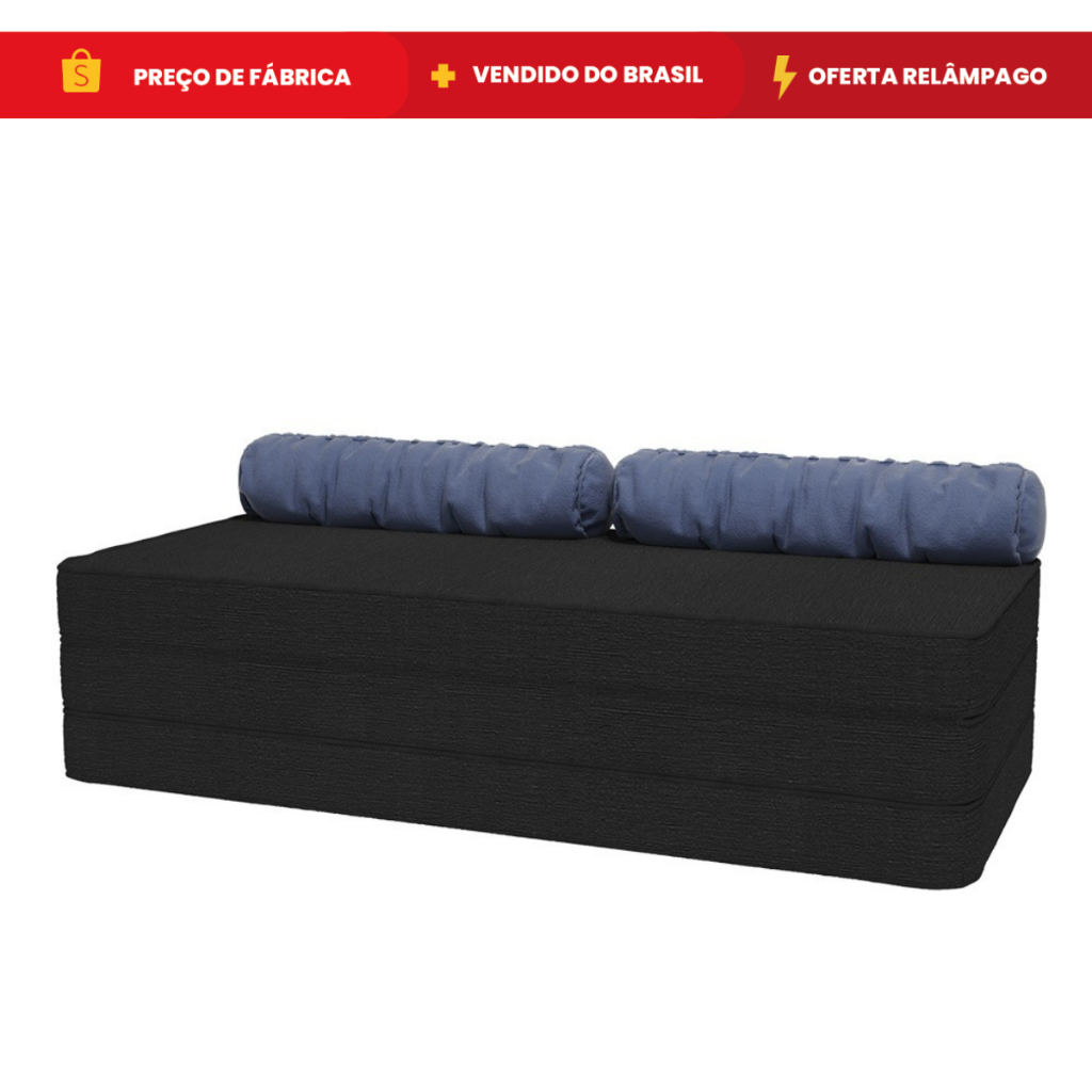 Puff Colchão Casal 3 em 1 Sofá Colchonete Multiuso Sala Quarto Dobrável - Móveis Bonatto em Oferta na Shopee