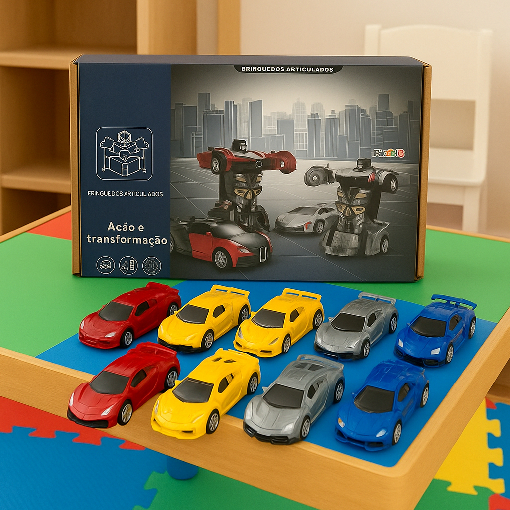 Carro Vira Robo Fricção Automático Carrinho Brinquedo Infantil Menino