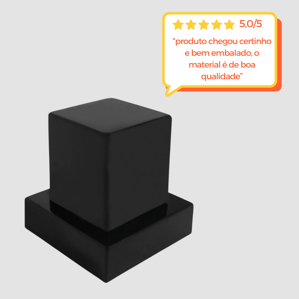 Acabamento Quadrado Preto Luxo em Metal Para Registro De Chuveiro Padrão Deca