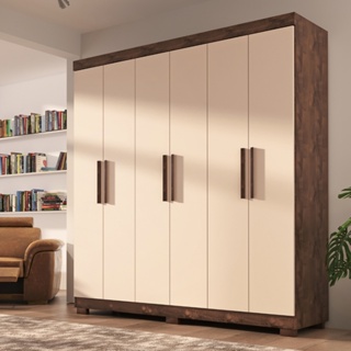 Guarda Roupa de Casal Lisboa 6 Portas 2 Gavetas Com Pés em Oferta na Shopee
