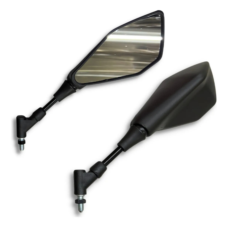 Retrovisor Modelo Z400 Ninja 400 Giro 360 Rosca Honda E Yamaha Haste Fixa Articulado Convexa
