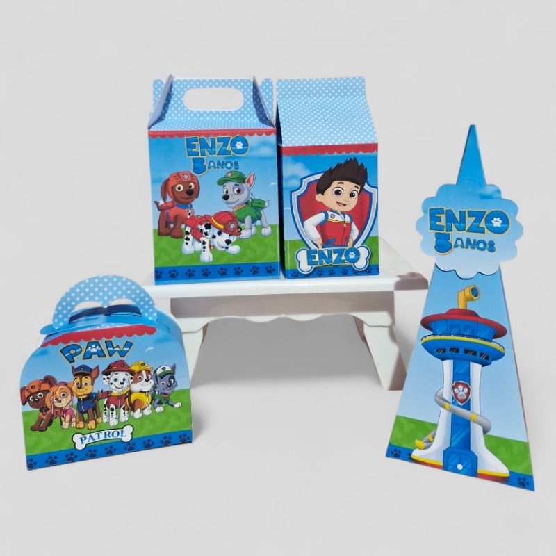 KIT FESTA PATRULHA CANINA | PERSONALIZADOS LEMBRANCINHAS CAIXINHAS PARA DECORAÇÃO PATRULHA CANINA