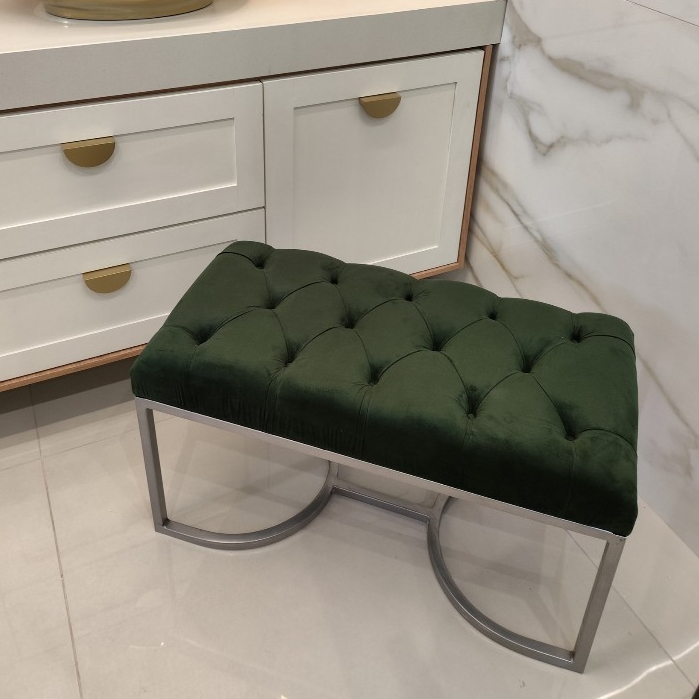 Recamier Retangular Closet Puff 80x40 Decoração Quarto Sala Banqueta Ferro Penteadeira Escolha Cor