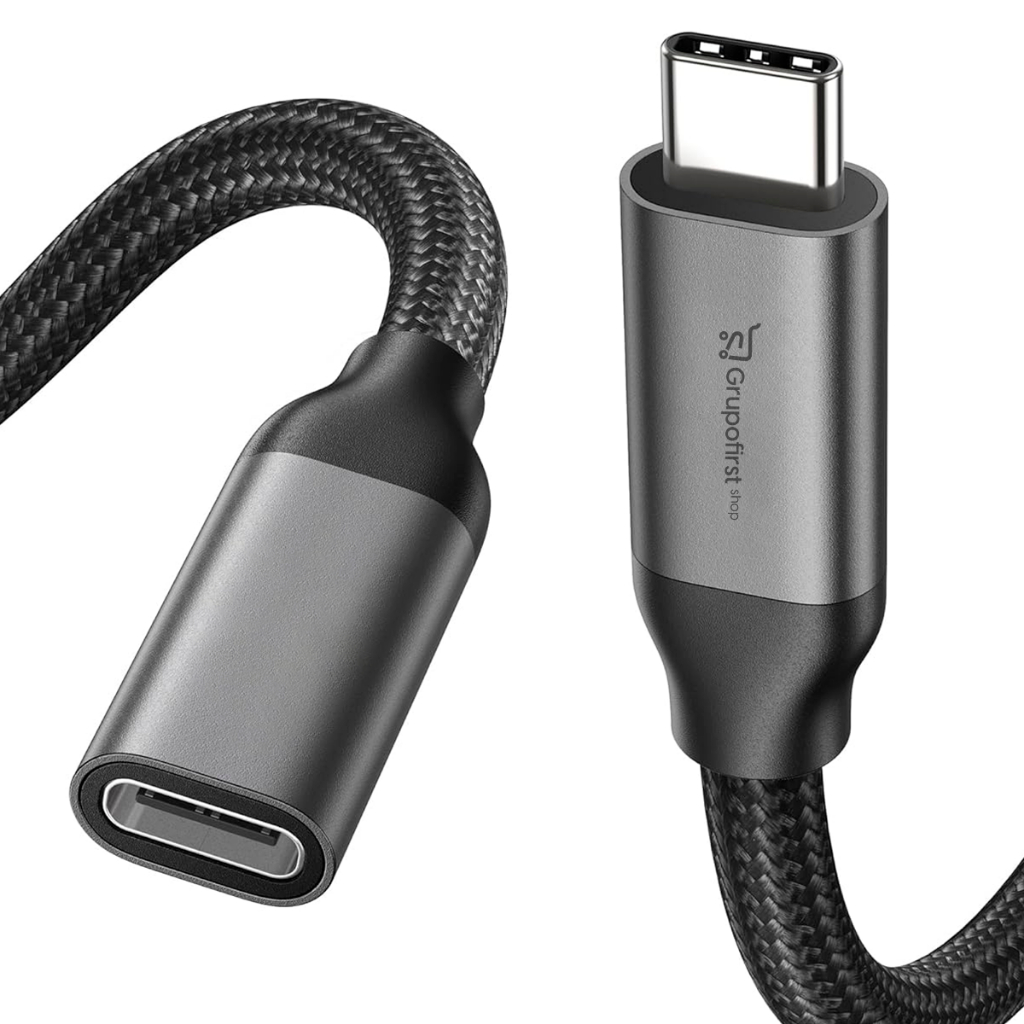 Cabo Extensor USB Tipo C 3.2 Thundebolt 1m Macho Fêmea Cabo Extensão USB C 4K 60Hz 100w 1 metro