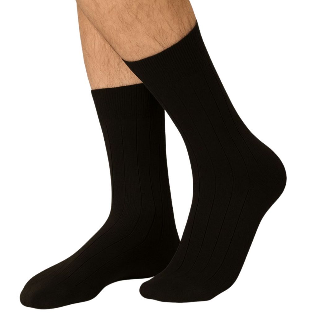 Kit 3 Pares Meia Social Masculina Mash 231.04 Cano Longo Canelada Macia Algodao