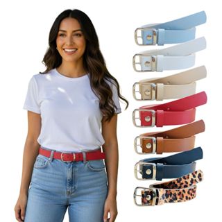 Cinto Feminino Moda Primavera e Verão Couro PU 2.2cm Largura Plus Size - Lua em Oferta na Shopee