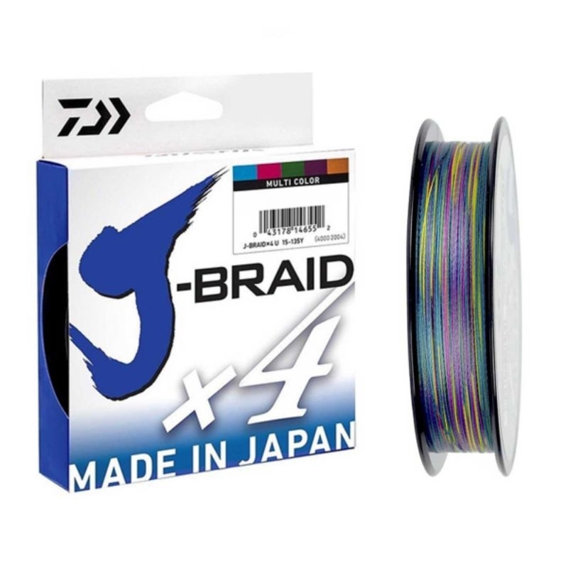 LINHA MULTIFILAMENTO DAIWA J-BRAID X4 300M MULTI COLOR
