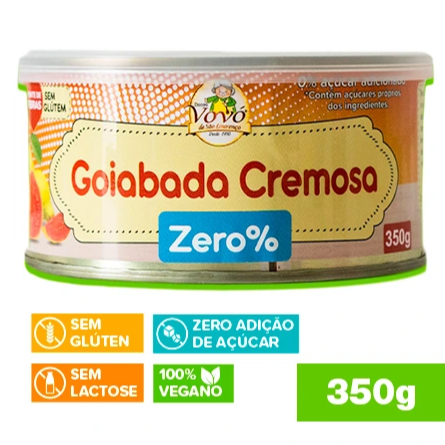 Goiabada Cremosa Zero% Açúcar Lata 350g Doces Vovó São Lourenço