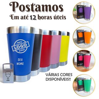 Copo Térmico Personalizado  Aço Inox com Nome Logo Time Símbolo Profissão com Tampa e Abridor CP473. em Oferta na Shopee