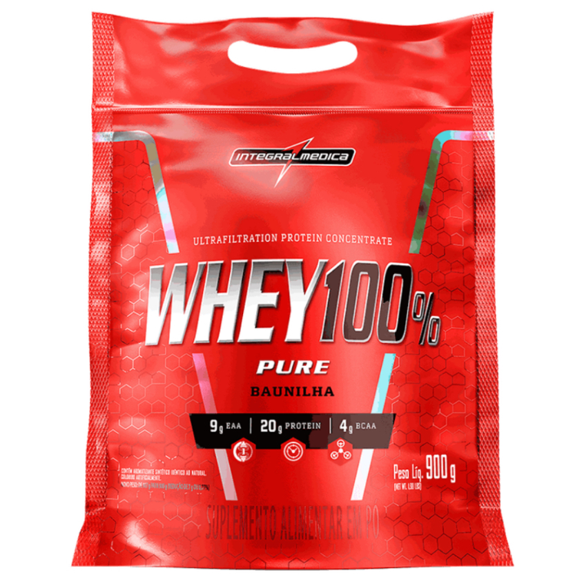 Whey Protein 100% Pure Concentrado 900g Refil - Integral Médica