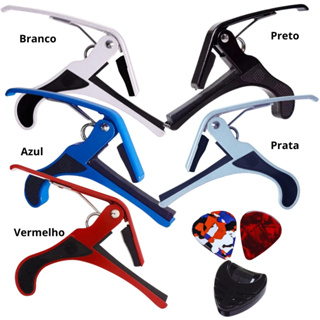 Capotraste Pestana Braçadeira Violão Guitarra Ukulele + Porta Palhetas+ 2 Palhetas VL em Oferta na Shopee