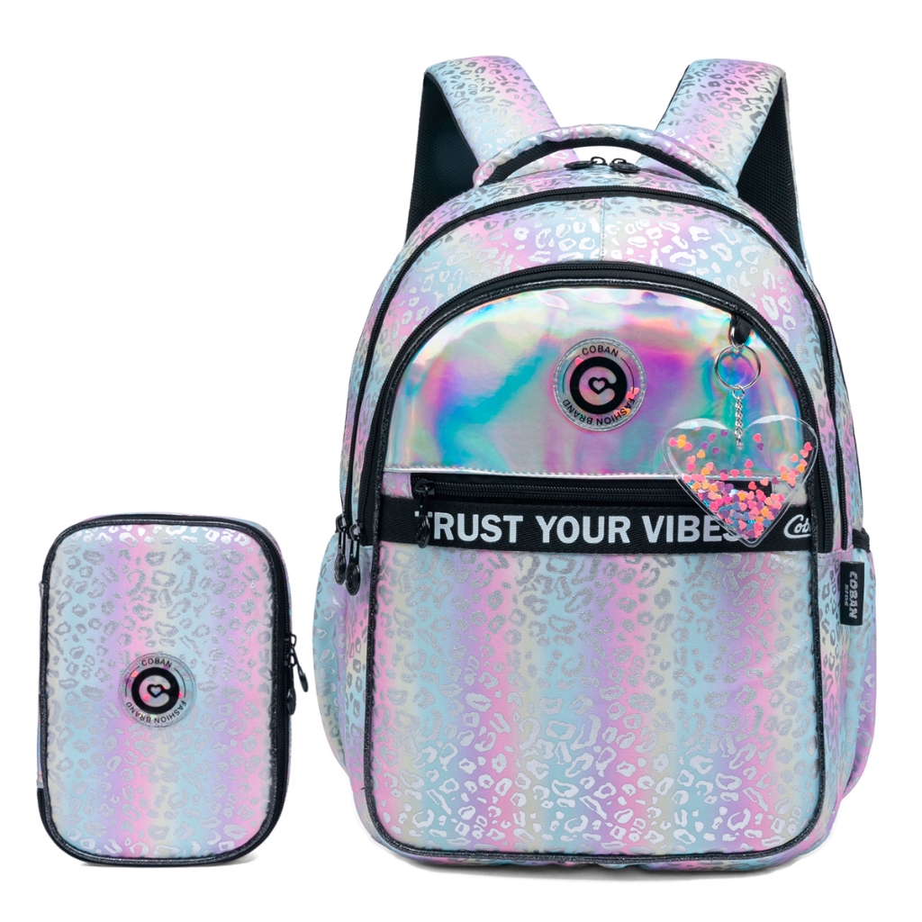 Kit Mochila Estojo Escolar Reforçada Menina Juvenil Coban em Oferta na Shopee