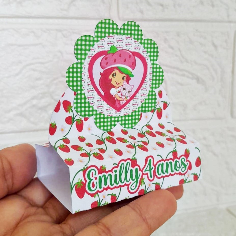 Porta Bis Duplo Moranguinho Personalizados Lembrancinha de Festa Aniversário