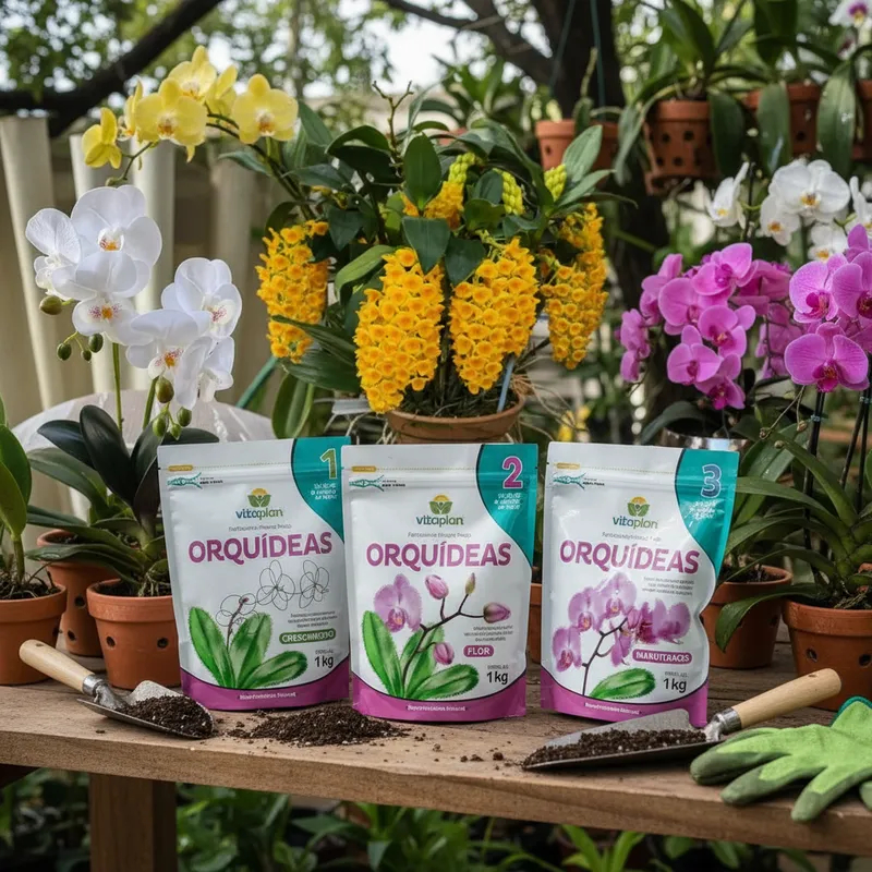 Kit Fertilizantes Adubo Para Plantas Orquídeas Crescimento, Floração E Manutenção Vitaplan