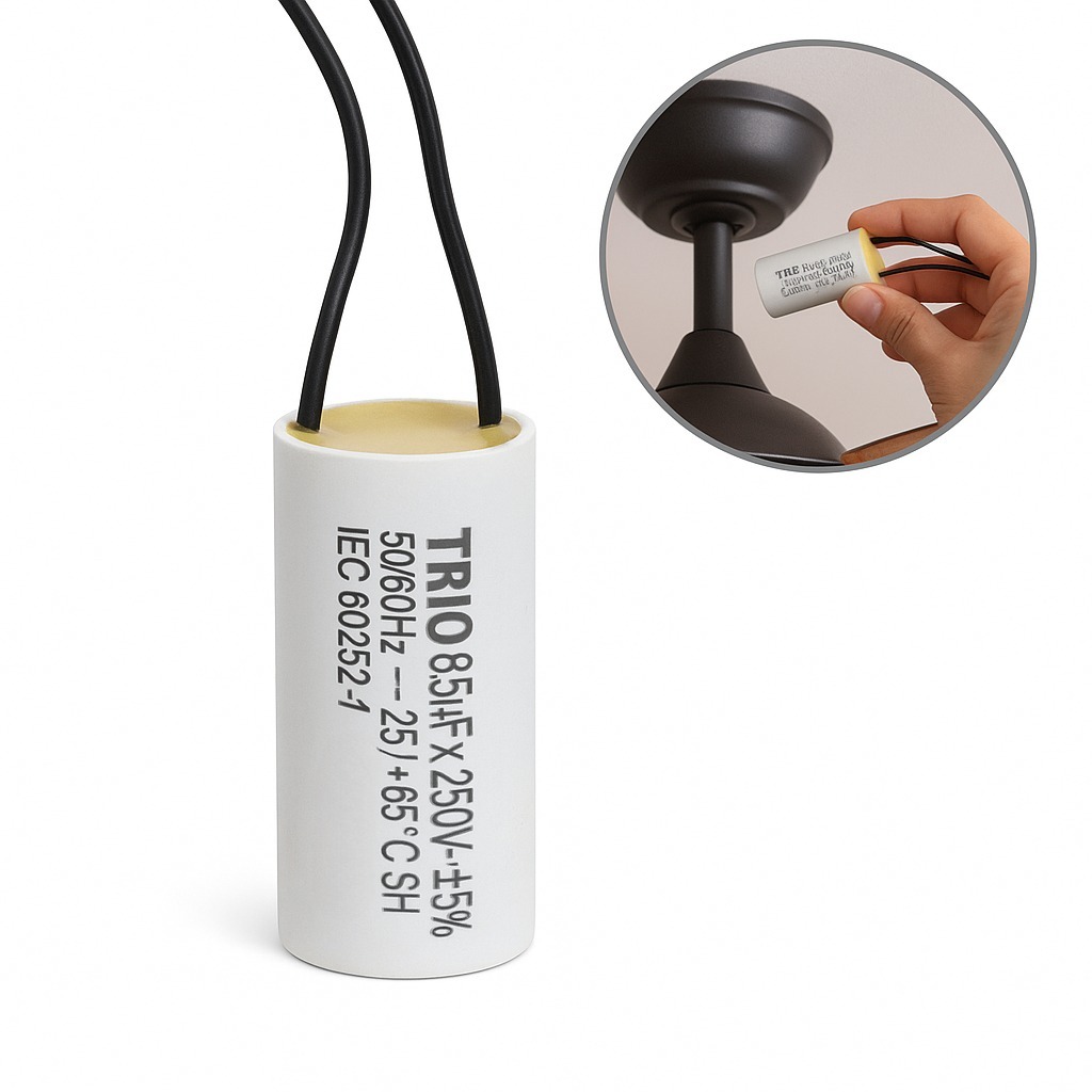 Capacitor Ventilador 8,5uf 250 Teto 2 Fios 127v (12-10)