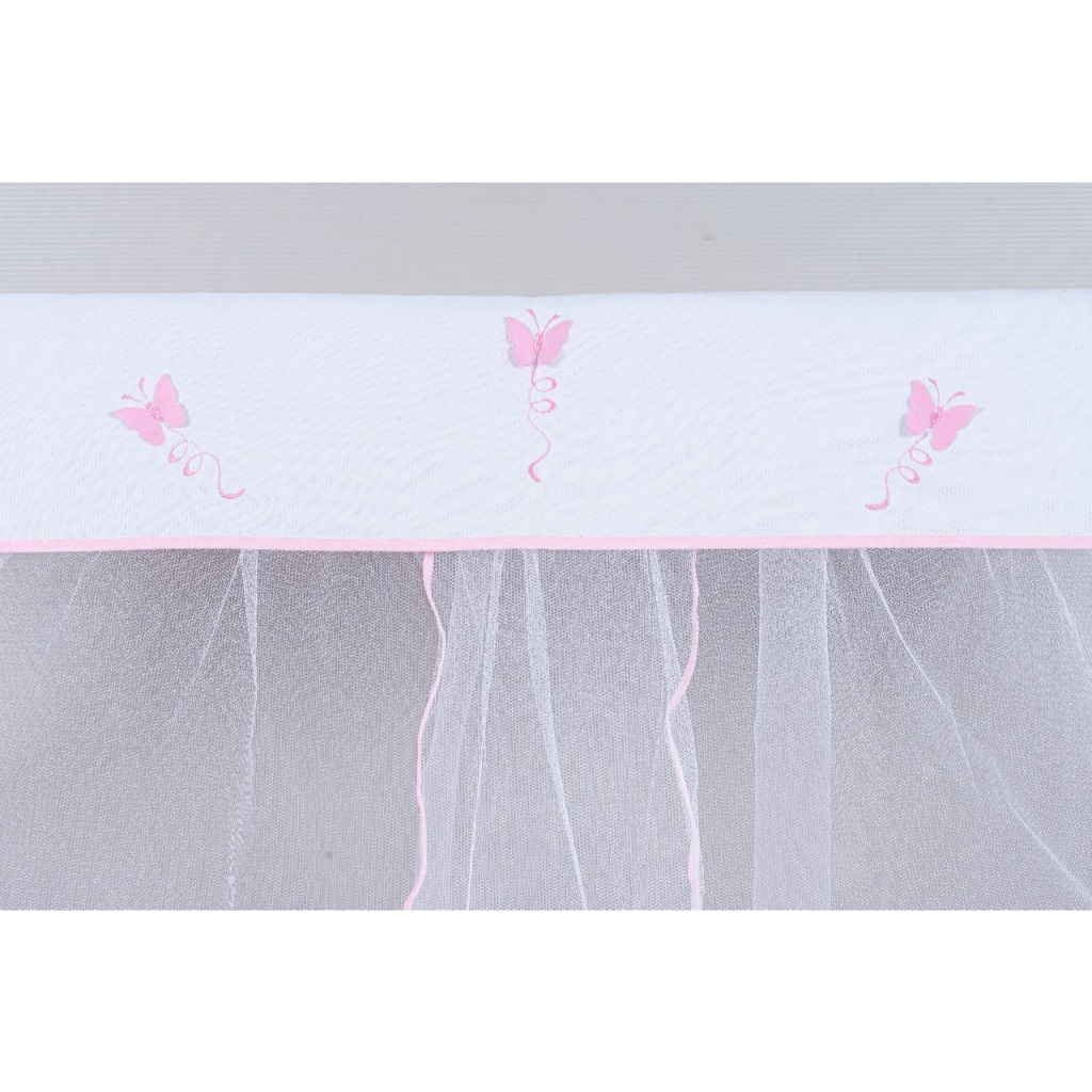 MOSQUITEIRO ( CORTINADO) PARA BERÇO AMERICANO BEBÊ -VÁRIAS CORES BORDADO BORBOLETAS -MENINA DELICADO