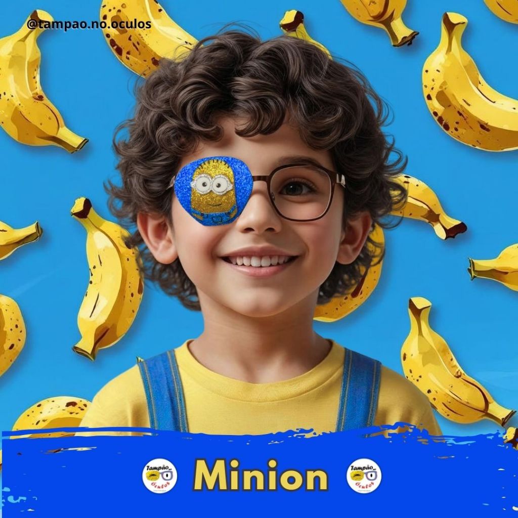 Tampão no Óculos / Protetor / Oclusor Ocular Infantil - Minion -  Meu Malvado Favorito - EVA