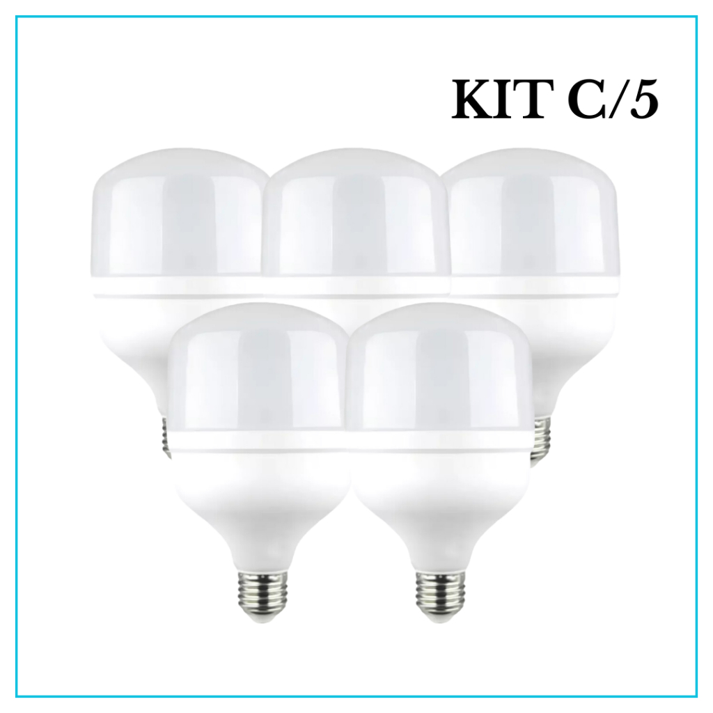 Kit 5 Lâmpadas Bulbo LED 40W – Iluminação Potente e Econômica em Oferta na Shopee