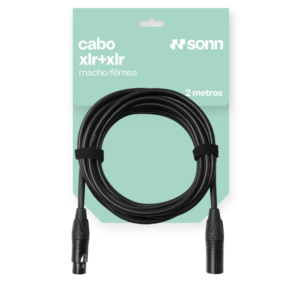 Cabo Microfone e Mesa de Som Sonn CM500 XLR Macho XLR Fêmea 6mm Áudio Profissional Flexível