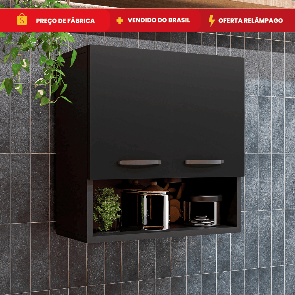 Armário 2 Portas Suspenso Aéreo Multiuso Bonatto Móveis em Oferta na Shopee