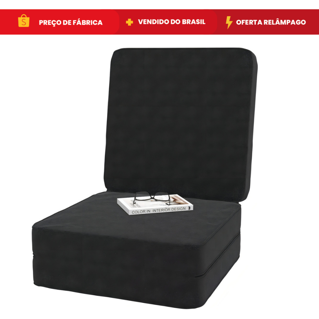 Colchão Multiuso 3 Em 1 Colchonete Dobrável Solteiro Ideal para Visistas - Móveis Bonatto em Oferta na Shopee