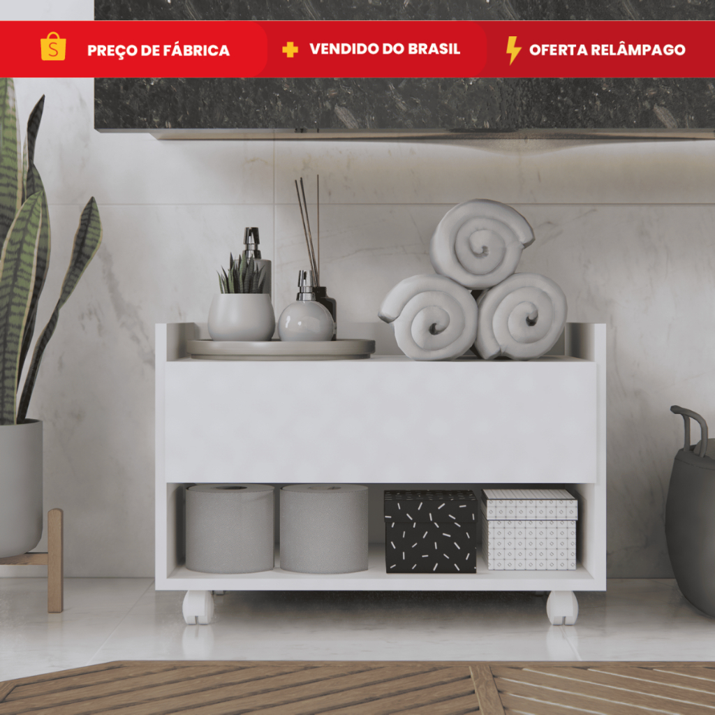 Armário de Banheiro Gaveteiro com Rodinhas Multiuso Caixa Organizadora DIA DOS PAIS em Oferta na Shopee