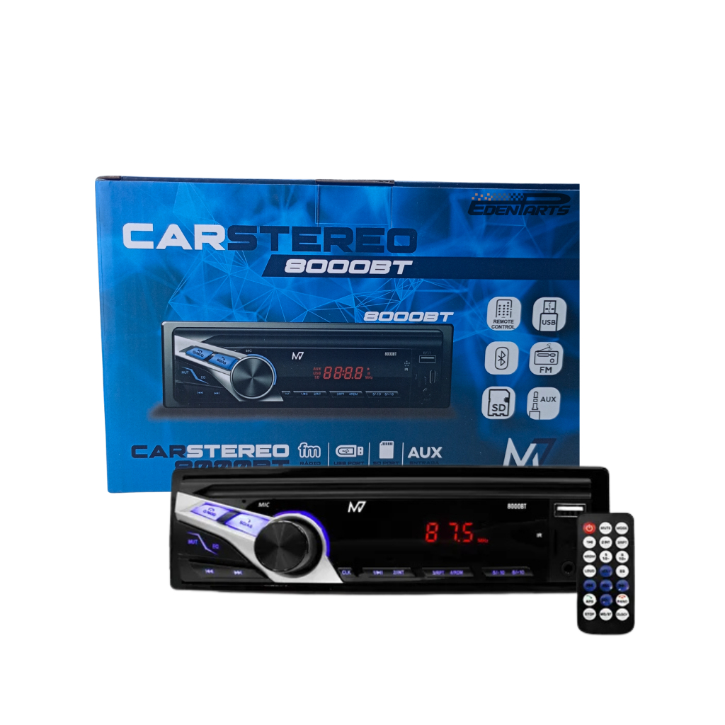 Rádio Automotivo JR8 MP3 USB FM SD Bluetooth com Controle 4 Canais 50W em Oferta na Shopee