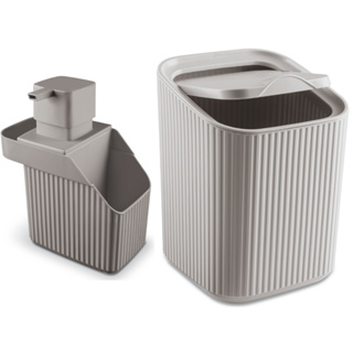 Kit Cozinha Porta Detergente e Lixeira 3L Conjunto Pia - Usual Utilidades em Oferta na Shopee