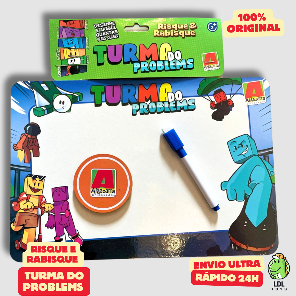 Lousa Mágica Turma do Problems Risque e Rabisque com Caneta e Apagador Gamer Youtuber Algazarra em Oferta na Shopee