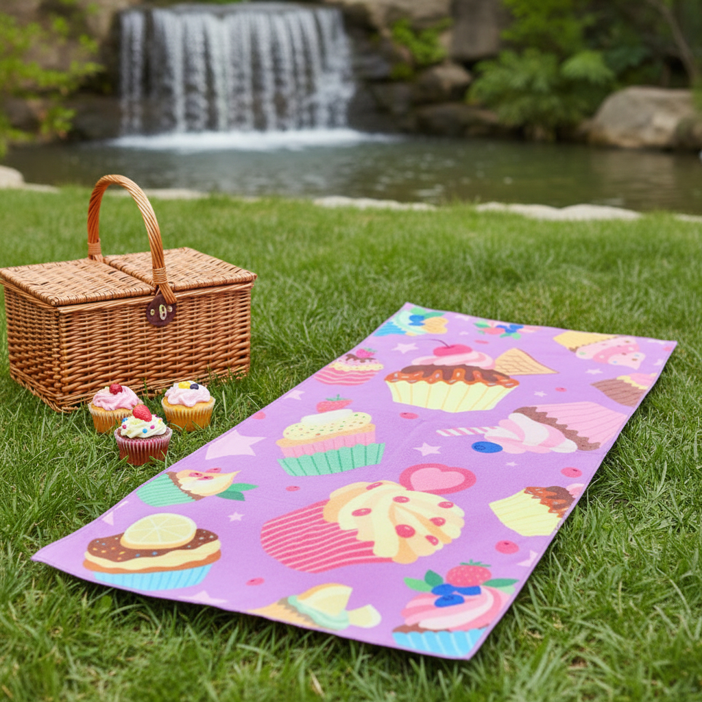 Toalha Cupcake Estampa Alta Definição - Poliéster e Algodão - Design e Modelo Importado em Oferta na Shopee