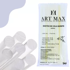 Pacote de Cola Quente Grossa Artmax Bastão Translúcida 1kg