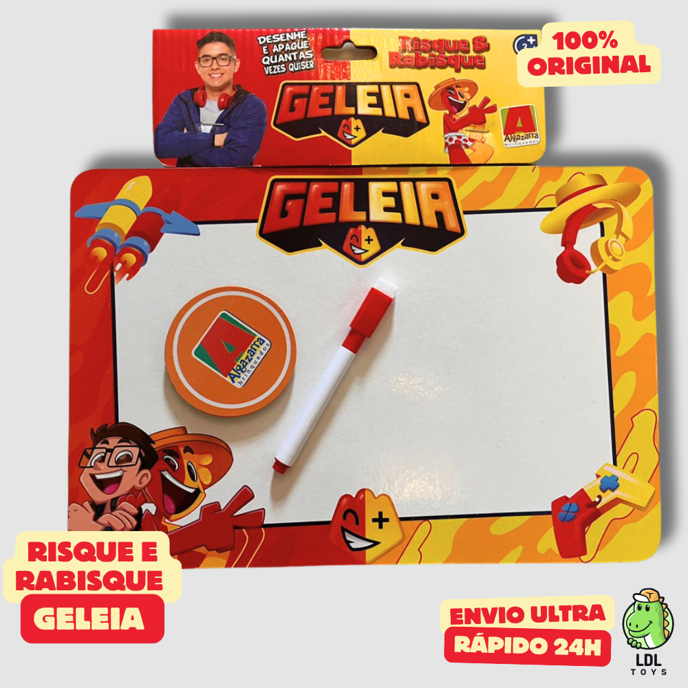 Lousa Mágica Geleia Risque e Rabisque com Caneta e Apagador Gamer Youtuber Algazarra