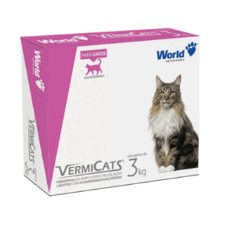Vermicats 600MG 4/8 Comprimidos Vermífugo Para Gatos Felinos em Oferta na Shopee