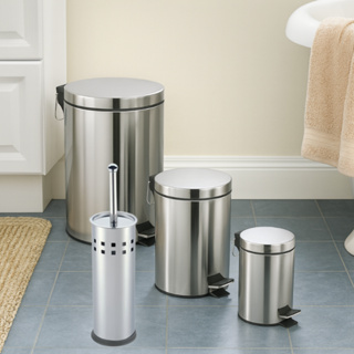 Lixeira Inox 3/5/12 Litros / Escova Sanitária Pedal Cesto Balde Interno Removível Aço em Oferta na Shopee