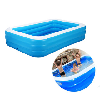 Piscina Inflável Retangular Grande Para Diversão em Familia Dentro e Fora de Casa