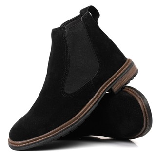 Botina Masculina Chelsea Nobuck Sintético Casual Social Confortável Elegante Solado Costurado Antiderrapante Preta Café