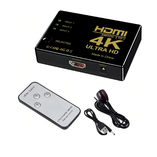 Switch Divisor Hd Hub Hdmi 1.4 Splitter Divisor 3x1 Controle