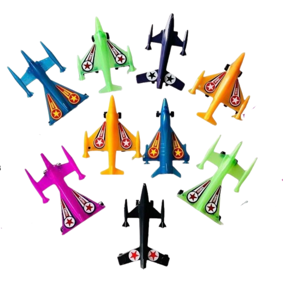 Kit Festa 5 ou 10 Avião Caça Brinquedos Crianças e Surpresa Lembrancinha