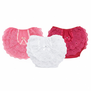 Kit 3 Calcinha Infantil Menina Renda Babado Bunda Rica Super Macia em Oferta na Shopee