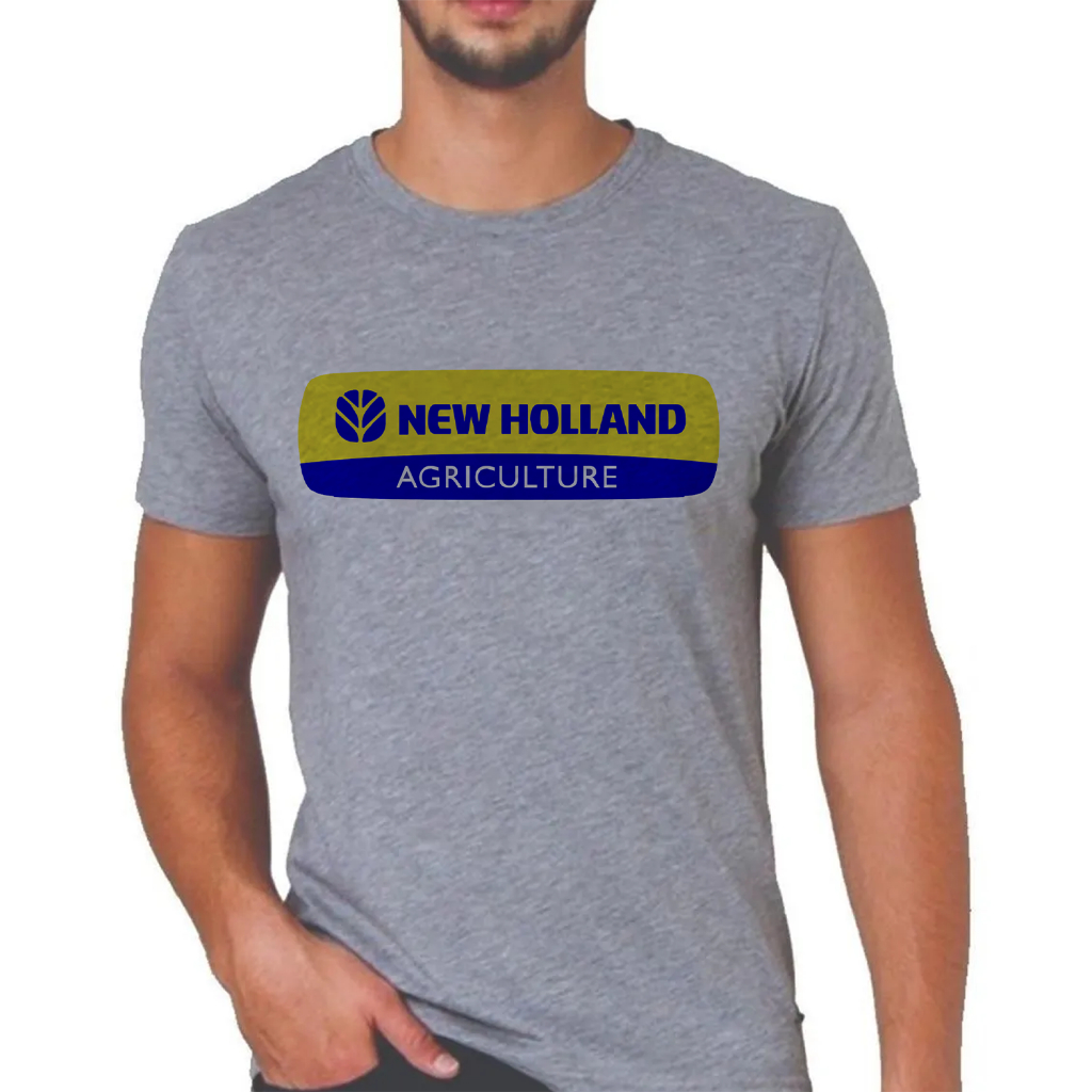 Camiseta New Holland Camisa Maquinas Pesadas Agrículas Cinza