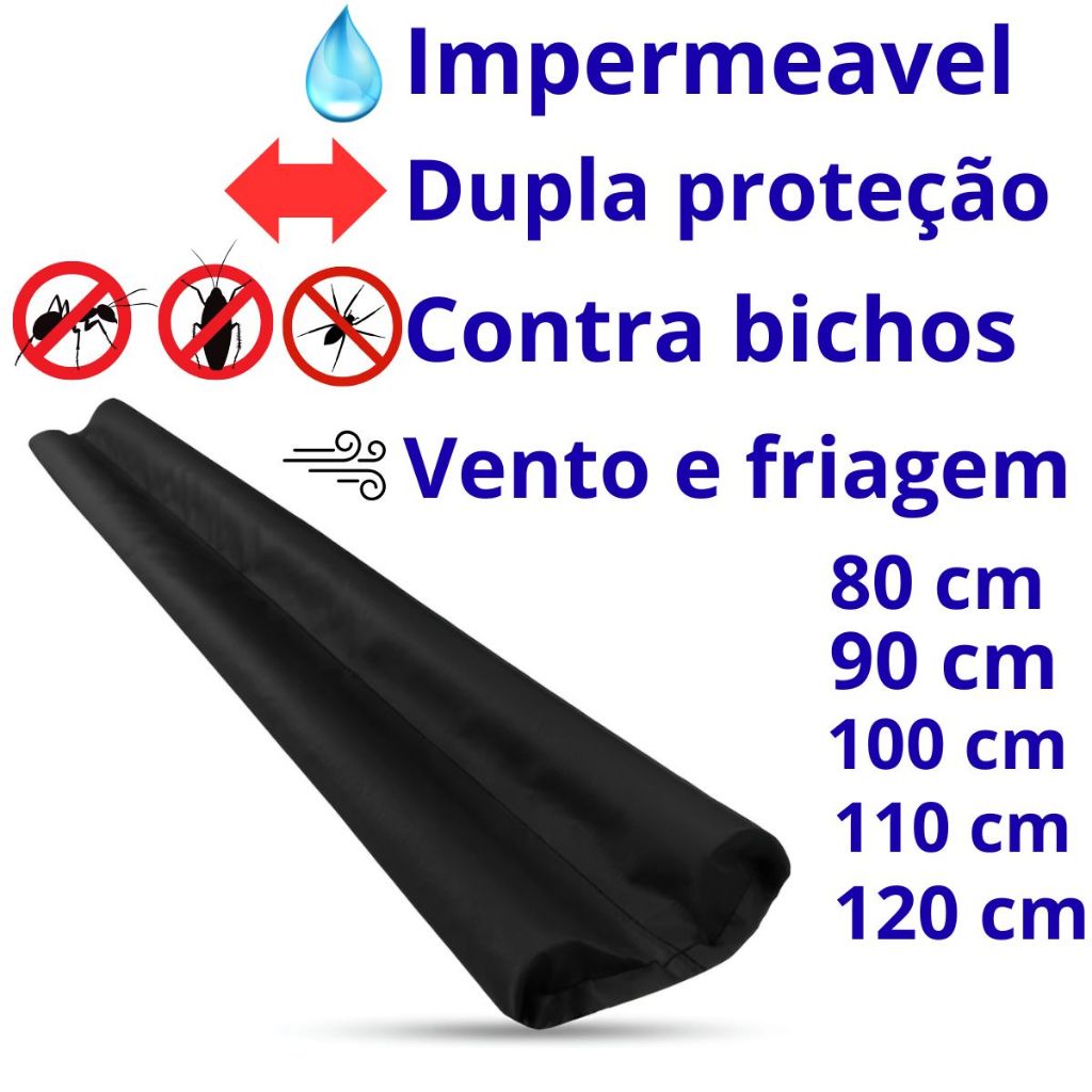 Veda porta protetor impermeável contra insetos poeira vento dupla proteção tamanhos 70cm 80cm 90cm 100cm 110cm 120cm ~´^