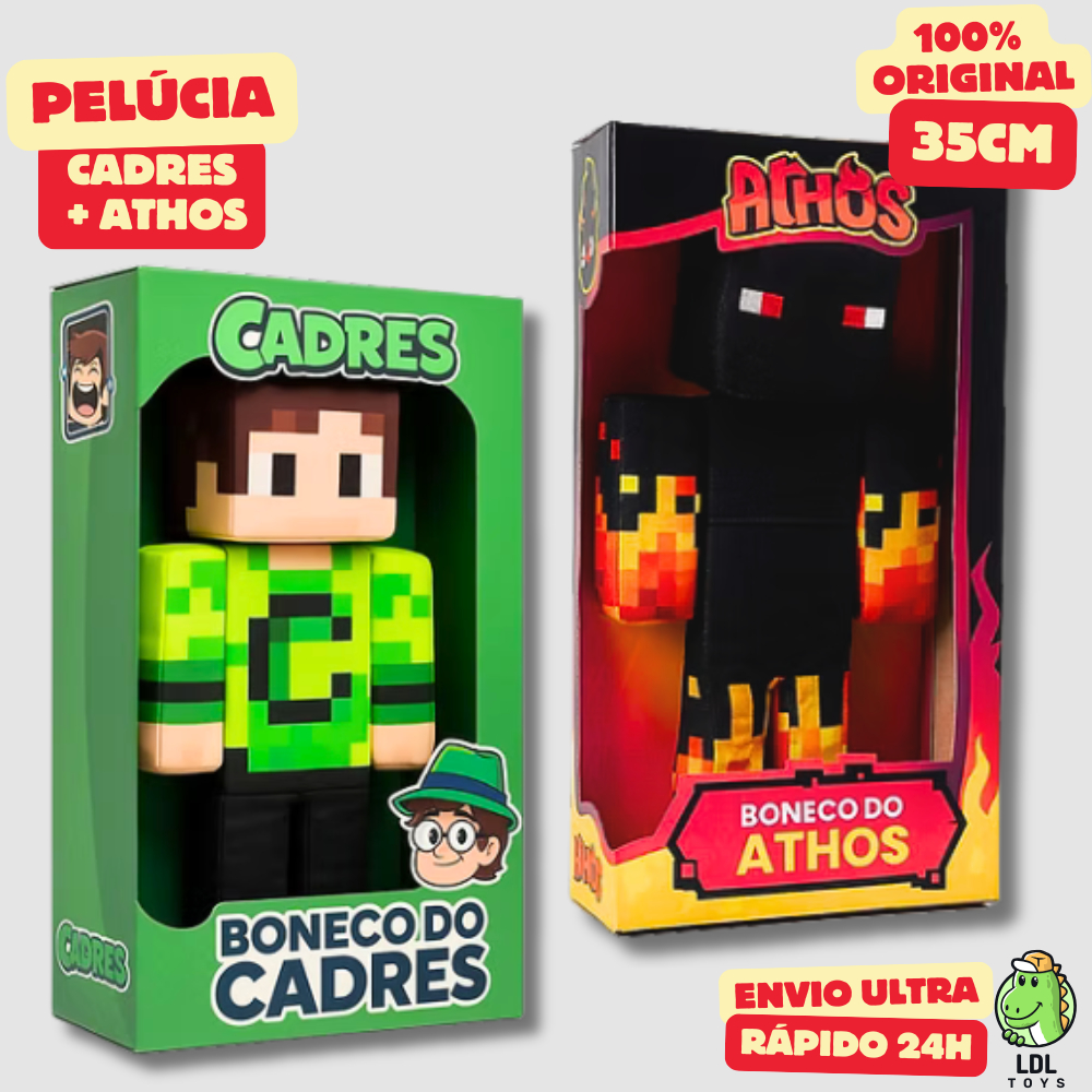 Kit Boneco de Pelúcia Gamer Cadres e Athos 35cm Youtuber Algazarra em Oferta na Shopee