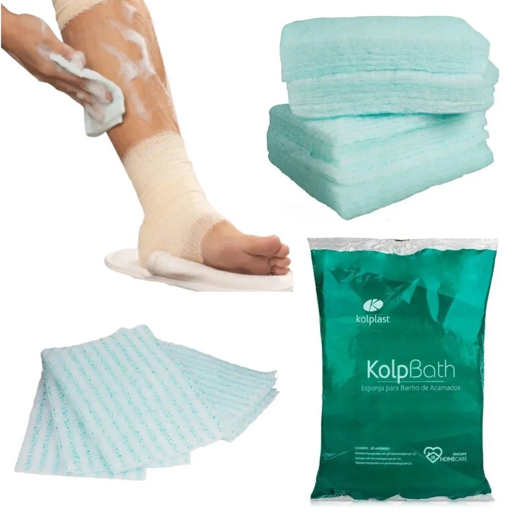 Esponja para Banho no Leito sem enxague 24 Unidades - Kolpbath
