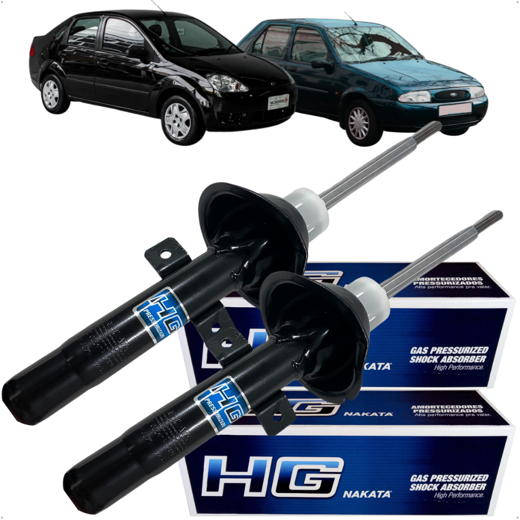 Par Amortecedor Dianteiro Original Nakata Ford Fiesta Hatch Sedan 1996 a 2007