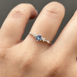 Anel Solitário Luísa Prata 925 (azul água) Noivado, compromisso em Oferta na Shopee